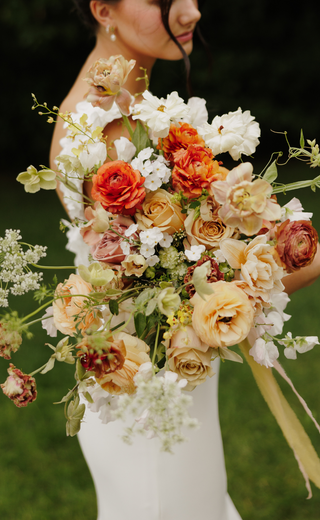 Bride with wedding bouquet