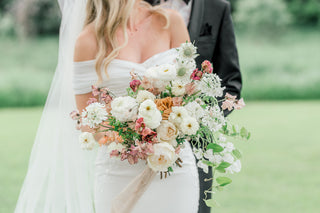 Bride holding her wedding bouquet